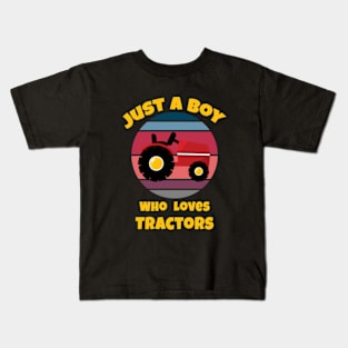 Just A Boy Who Loves Tractors. Kids T-Shirt